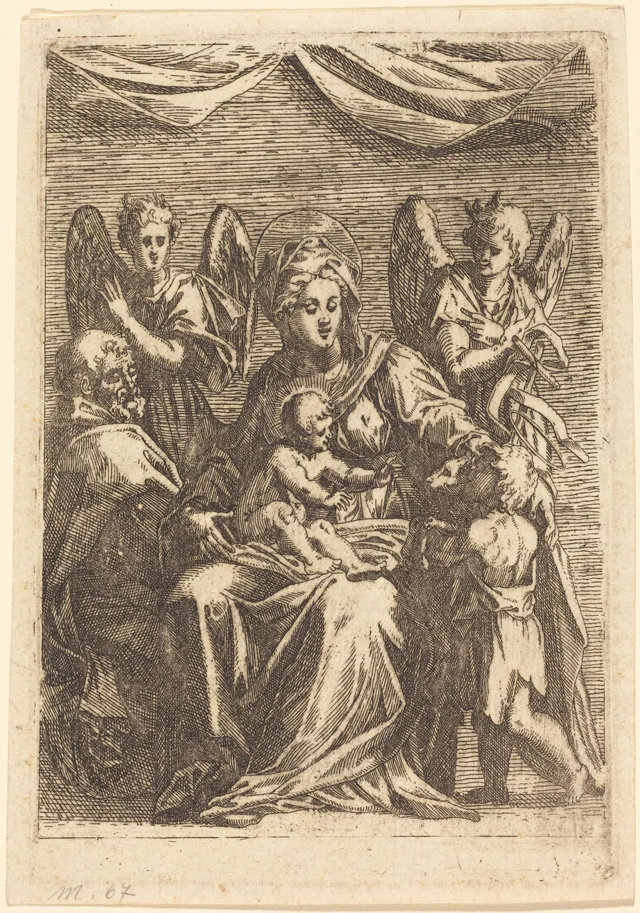 The Holy Family with Two Angels by Jacques Callot