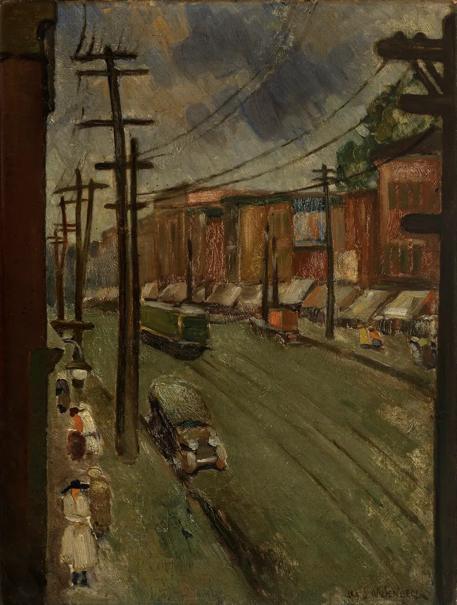 Main Street, Montreal by Louis Wiesenberg, born Opator, Poland 1893-died New York City 1943