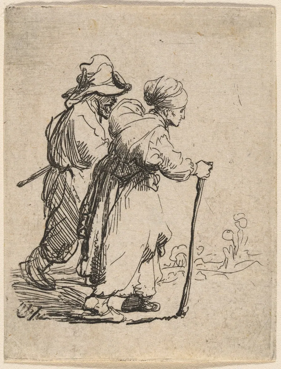 Two Tramps, a Man and a Woman by Rembrandt van Rijn