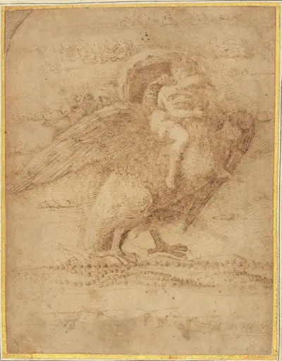 Jupiter and Ganymede Above an Extensive Landscape