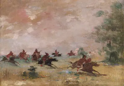 Comanche War Party, Mounted on Wild Horses