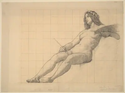 Reclining Female Nude Study for "Painting"