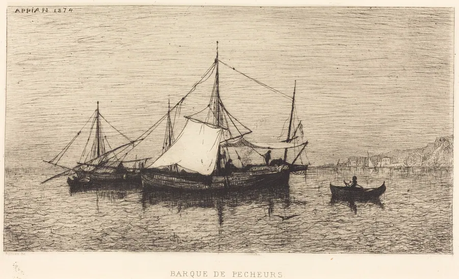 Barque de Pecheurs by Adolphe Appian