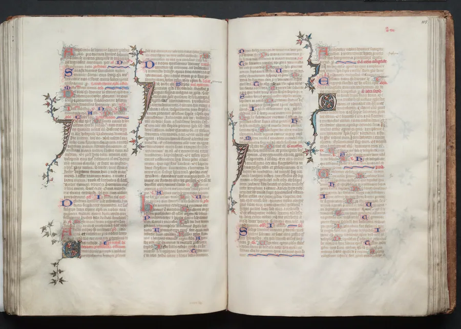 The Gotha Missal:  Fol. 105r, Text by Master of the Boqueteaux