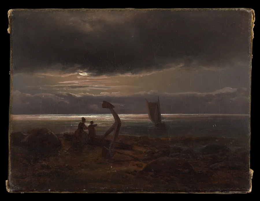 Mother and Child by the Sea by Johan Christian Dahl