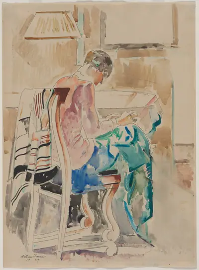 Girl Sewing