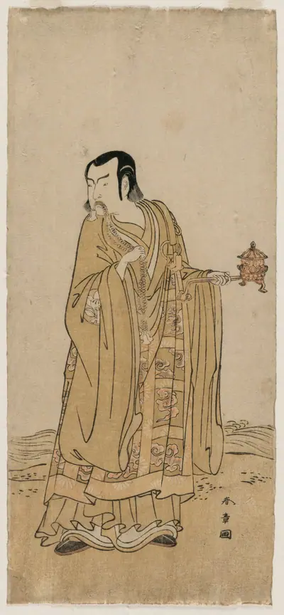 Ichimura Uzaemon IX as Shingen in “A String of Prayer Beads Shaken at a Ribbon of Waterfall”