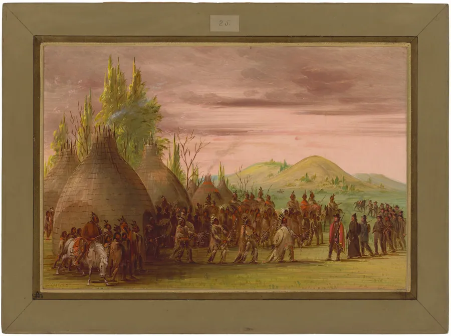 La Salle Received in the Village of the Cenis Indians.  May 6, 1686 by George Catlin
