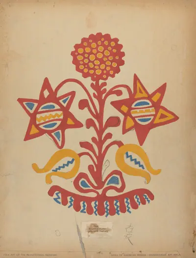 Drawing for Plate 11: From the Portfolio "Folk Art of Rural Pennsylvania"
