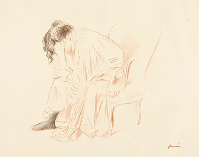 Femme assise, la tête dans la main droite (Seated Woman with Her Head Resting on Her Right Hand)