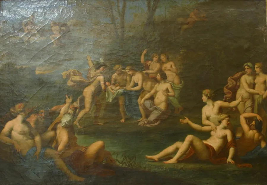 Bacchi opdragelse by Jan van Haensbergen