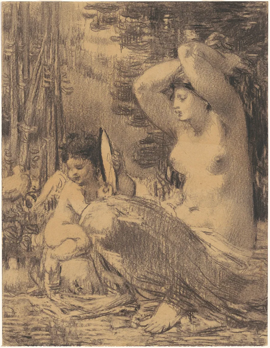 Nude with Cherub Holding a Mirror by William Perkins Babcock