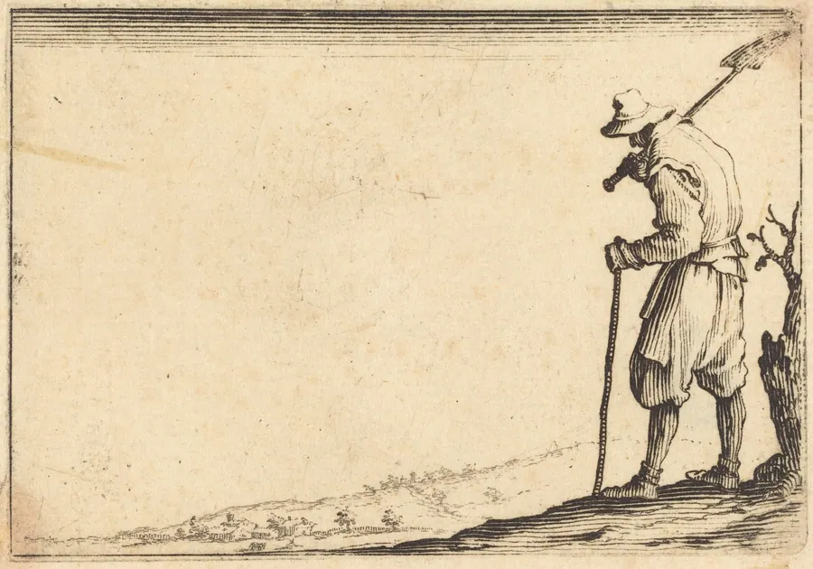 Peasant with Shovel on His Shoulder by Jacques Callot