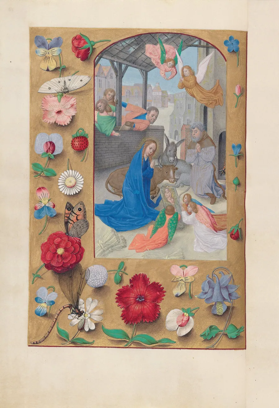 Hours of Queen Isabella the Catholic, Queen of Spain:  Fol. 126v, Nativity by Master of the First Prayerbook of Maximillian
