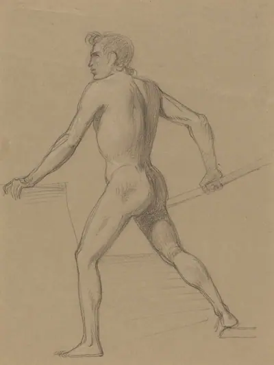 A Male Nude Moving to the Left