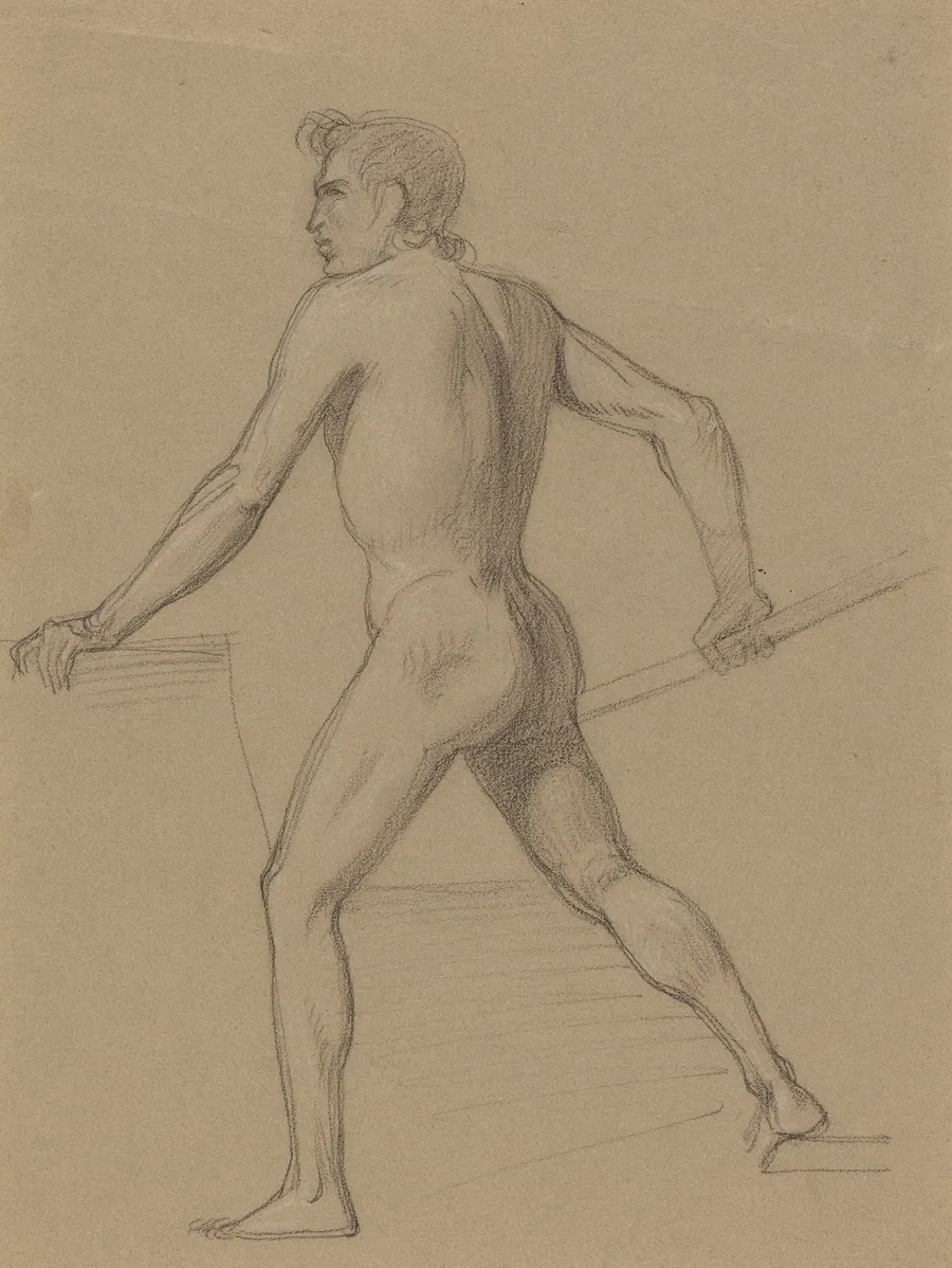 A Male Nude Moving to the Left by Tommaso Minardi