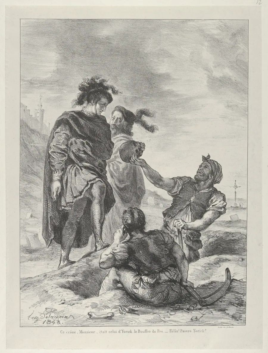 Hamlet and Horatio before the Gravediggers by Eugène Delacroix
