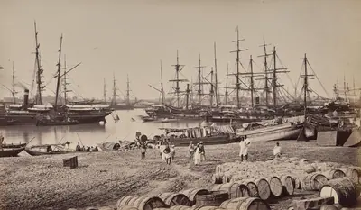 Calcutta. The Custom House Landing Place. Shipping in the River Hoogly