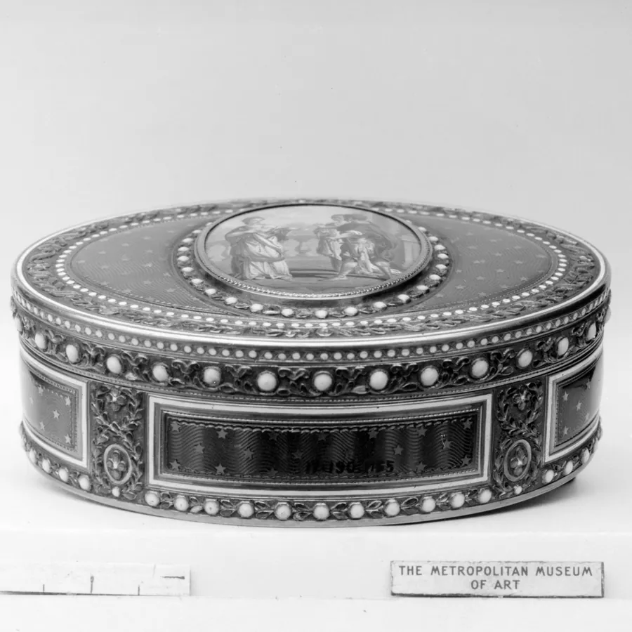 Snuffbox with miniature depicting a classical subject by Joseph Etienne Blerzy