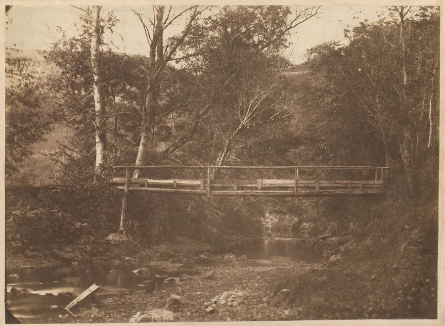 Landscape with Trees and Bridge by French 19th Century