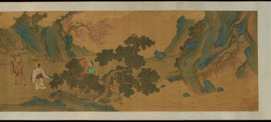 Landscape with Daoist immortals in the mountains by Copy after Qiu Ying 仇英 (ca. 1494-1552)
