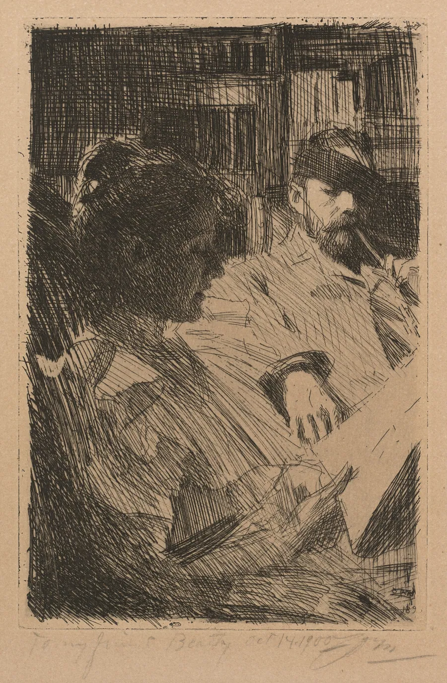 Reading (Mr. and Mrs. Ch. Deering) by Anders Zorn