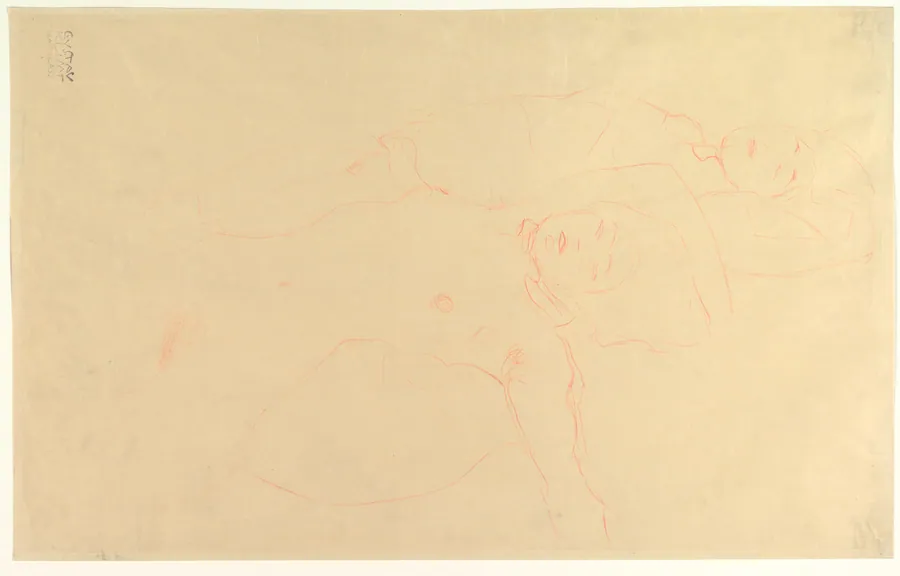 Two Reclining Nudes by Gustav Klimt