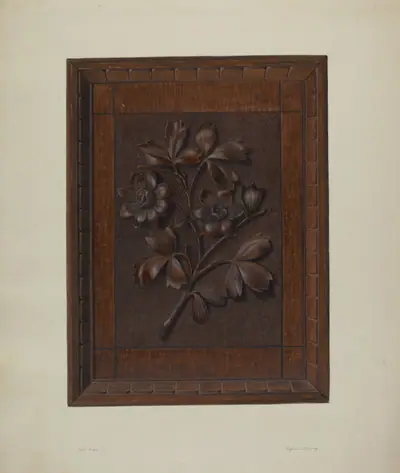 Carved Wood Panel