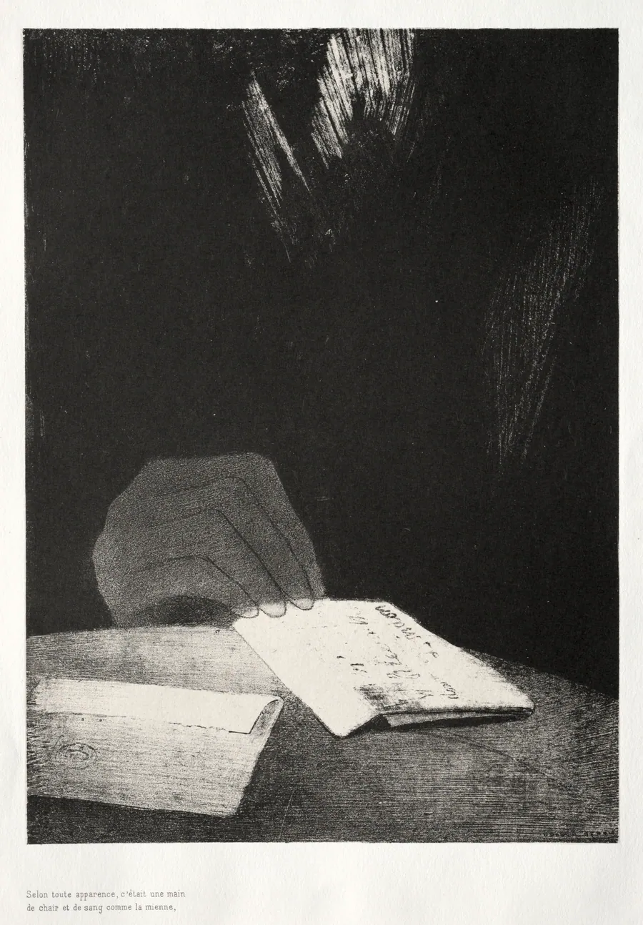 To All Appearances, It Was a Hand of Flesh and Blood Just Like My Own by Odilon Redon