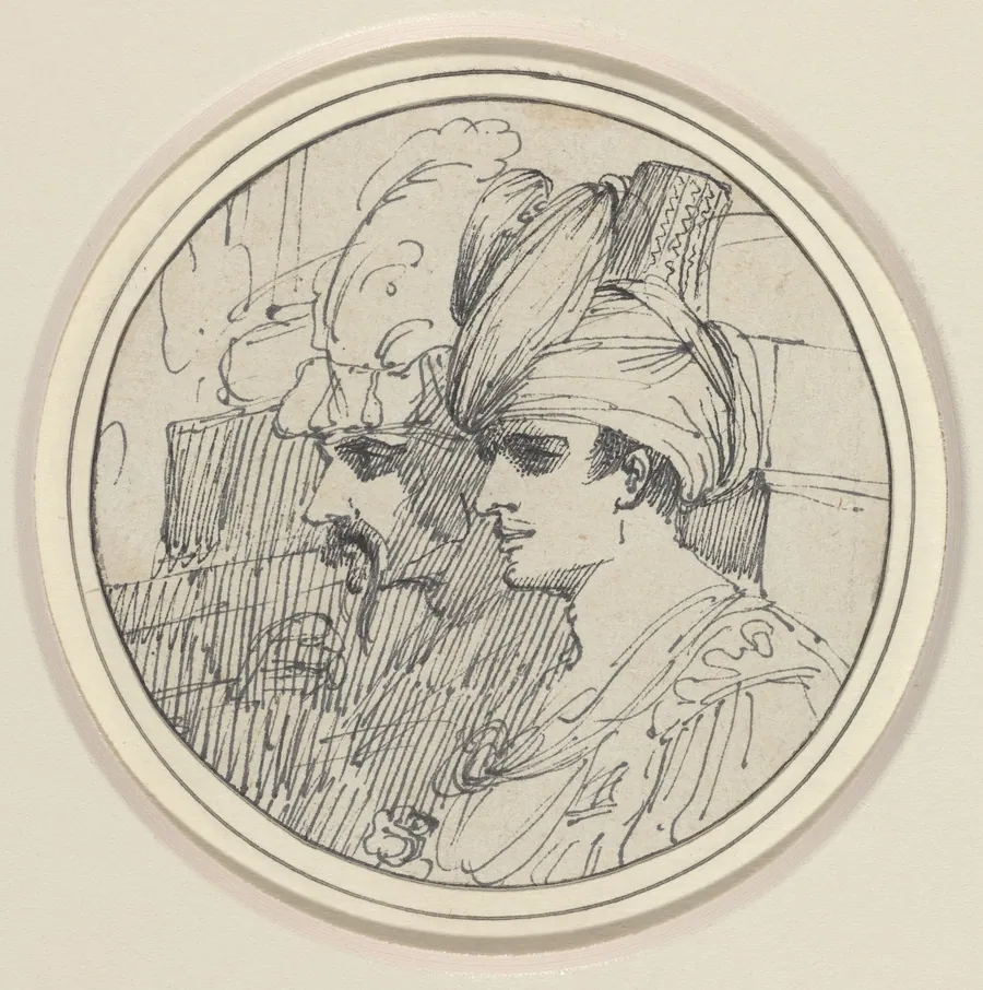 Two Oriental Heads by John Hamilton Mortimer