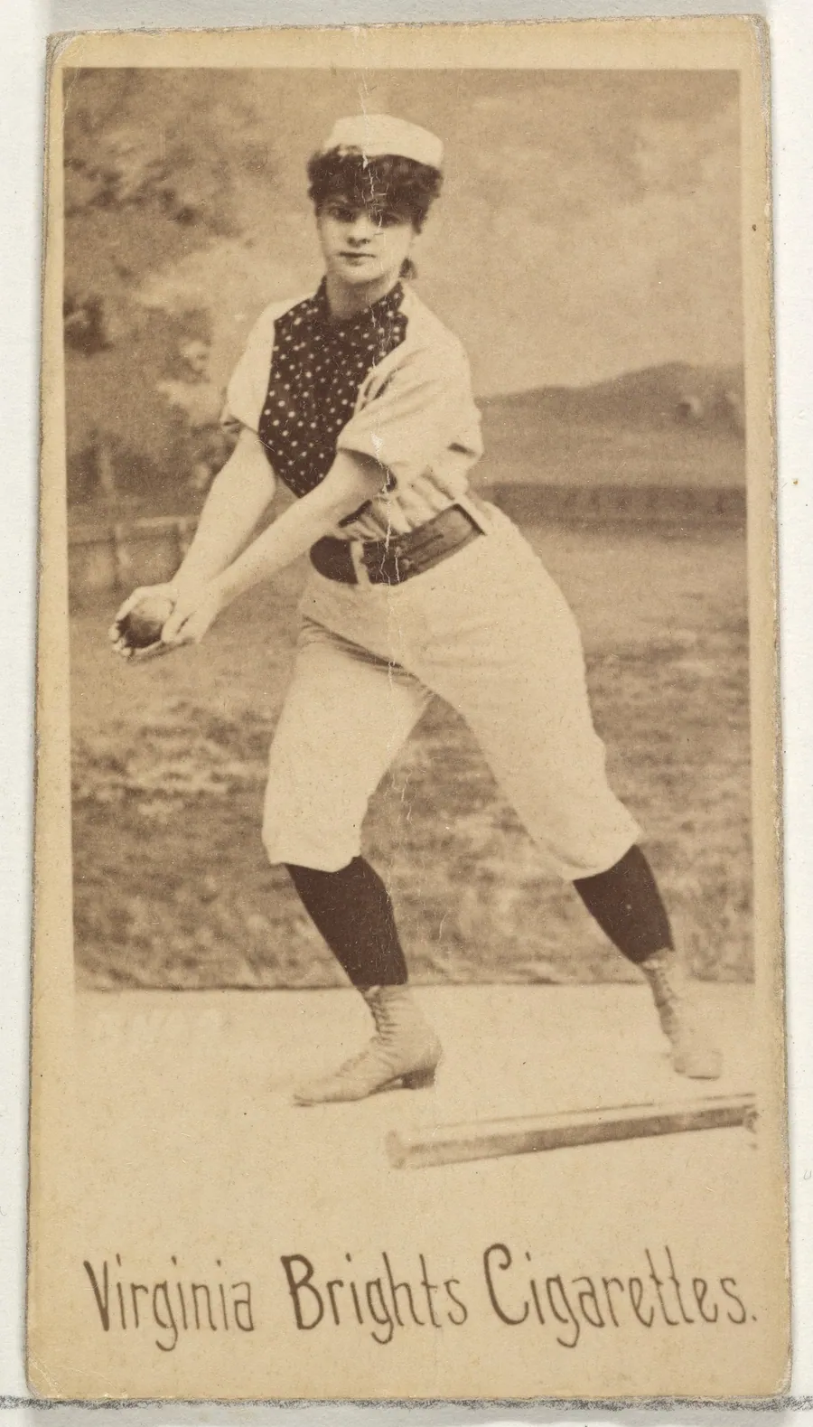 From the Girl Baseball Players series (N48, Type 1) for Virginia Brights Cigarettes by Allen & Ginter