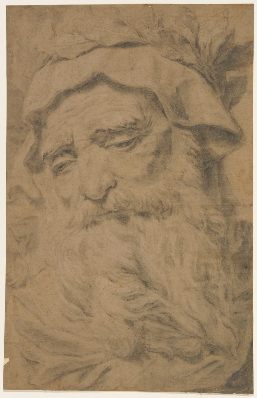 Head of a Bearded Old Man Wearing a Laurel Crown by Antoine François Callet