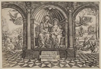 Virgin and Child Enthroned with Saint Anne