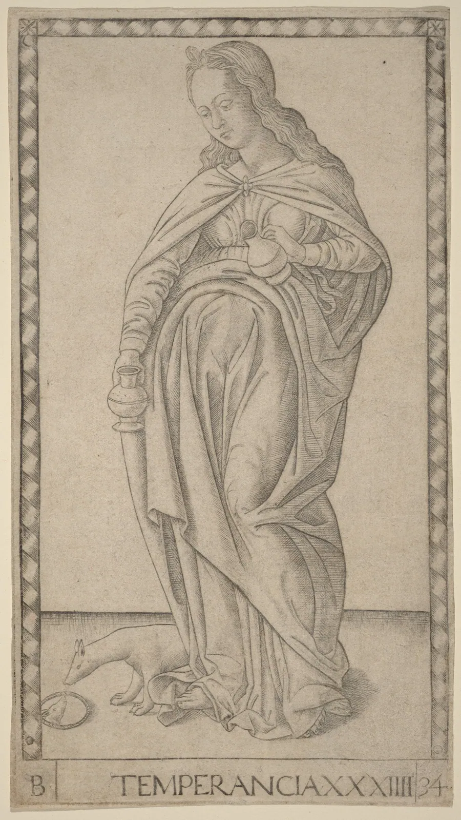 Temperancia (Temperance) by Master of the E-Series Tarocchi