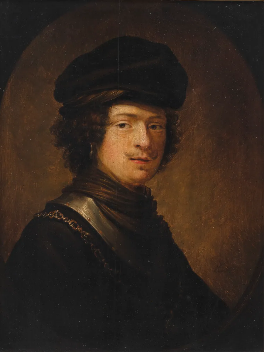 Mand i ringkrave og baret by Daniël de Koninck