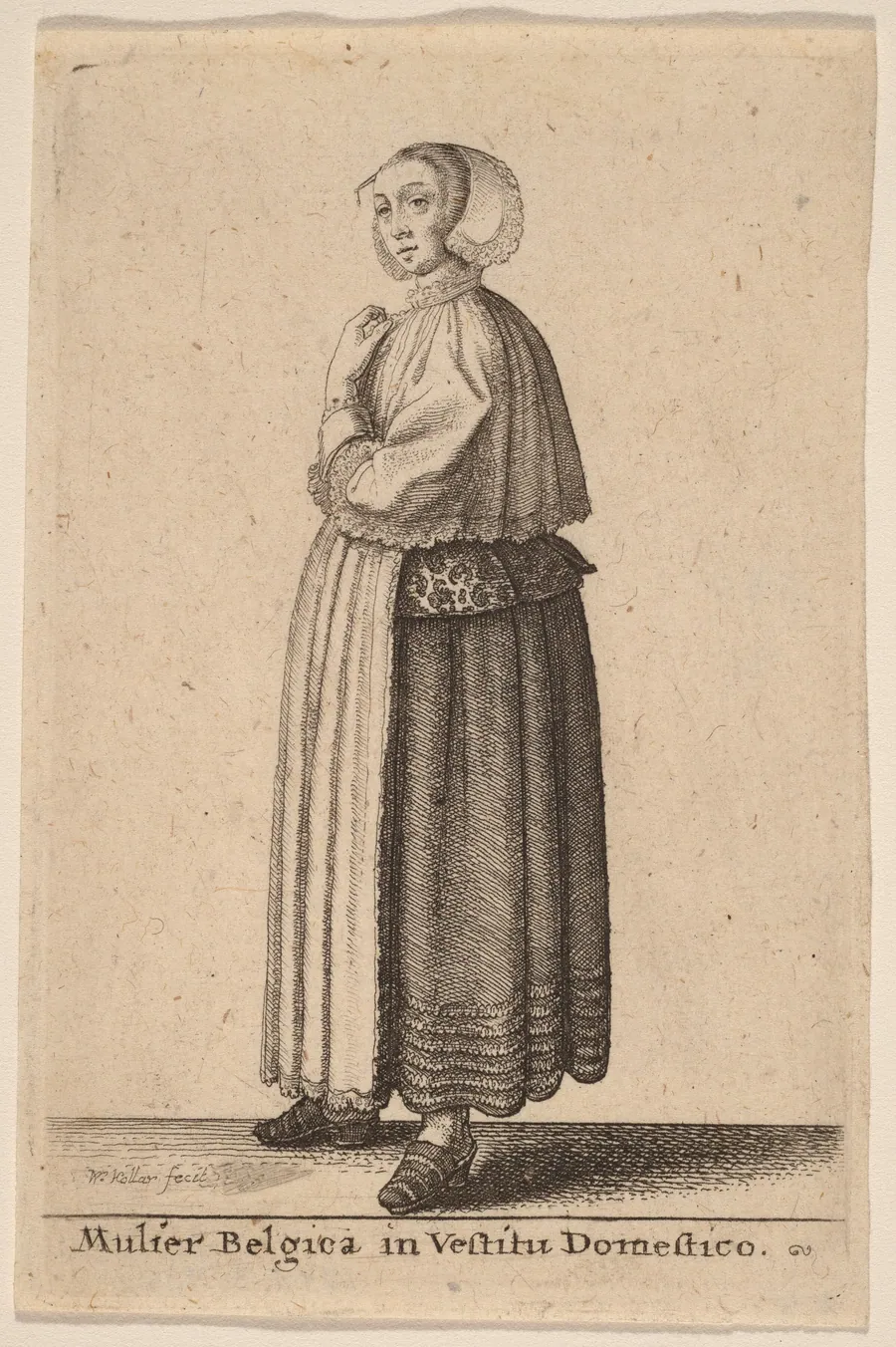 Mulier Belgica in Vestitu Domestico by Wenceslaus Hollar