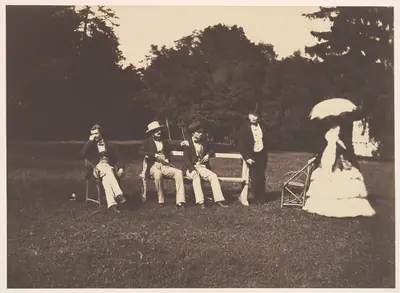 Groupe dans le parc du château de La Faloise