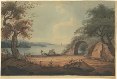 Mending Nets on the Hudson River, New York