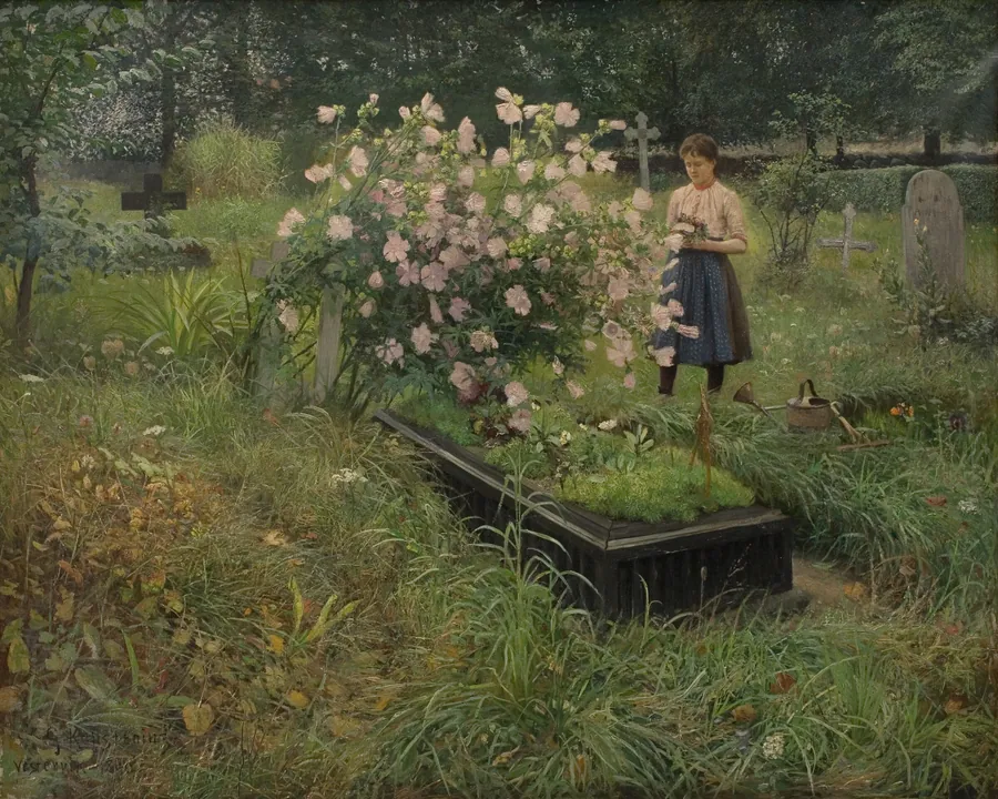 Kirkegårdsmotiv by Gottfrid Kallstenius