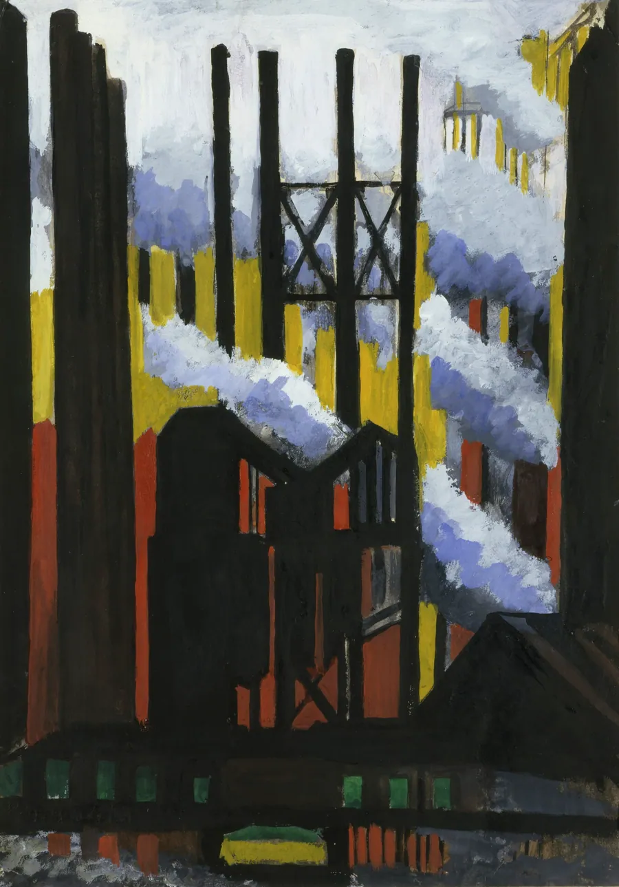 Steel Mill by Joseph Stella, born Muro Lucano, Italy 1877-died New York City 1946