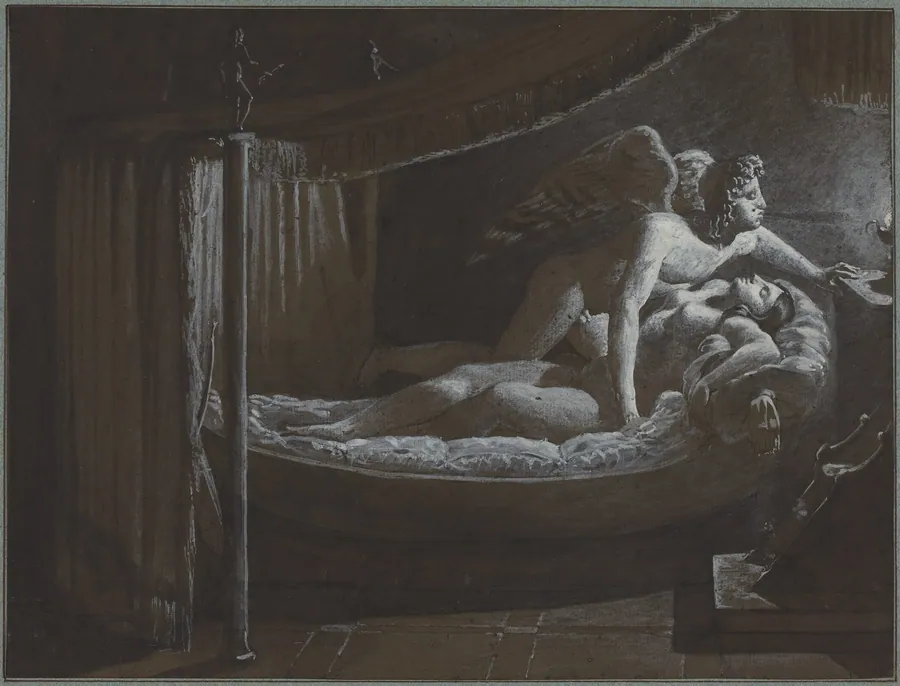 Cupid with Psyche Extinguishing the Lamp by François-Edouard Picot