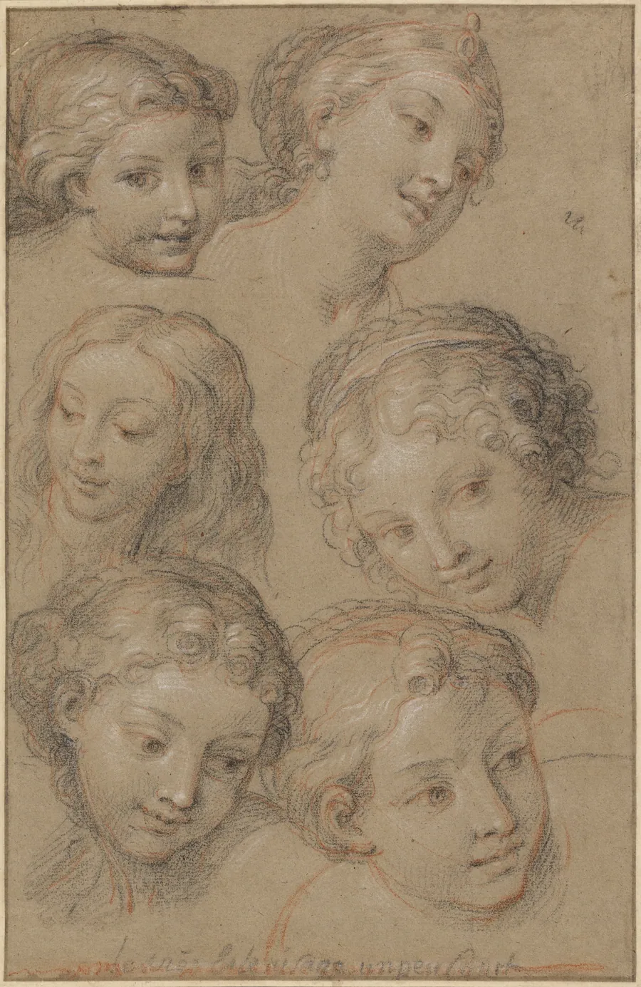 Studies of Women's Heads by Michel Corneille