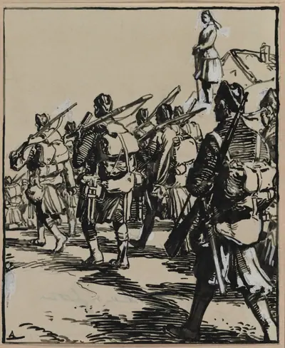 Bataille des frontières: groupe des soldats britanniques