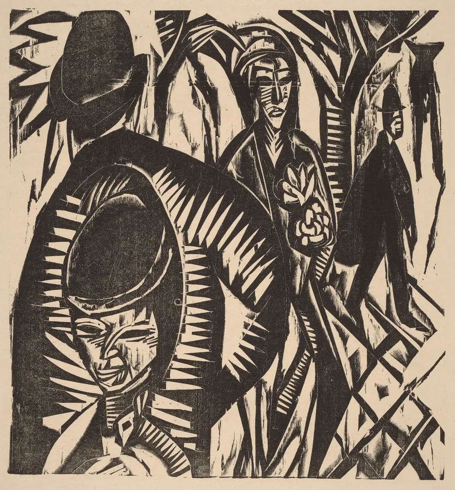Street Scene after the Rain (Straßenszene, Nach dem Regen) by Ernst Ludwig Kirchner
