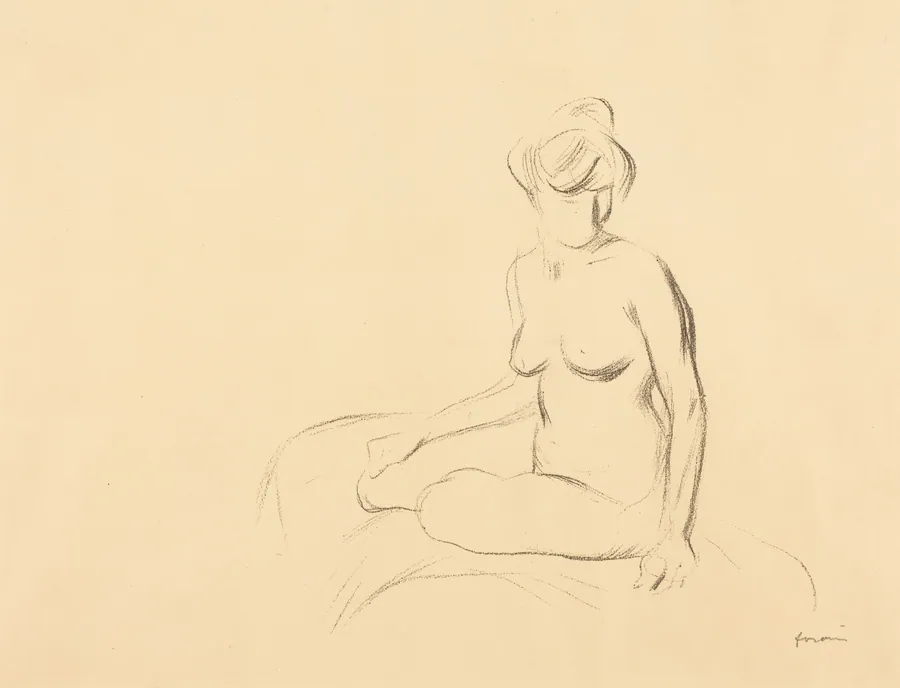 Etude de femme nue, les bras abaissés (Study of a Nude Woman, with Lowered Arms) by Jean-Louis Forain