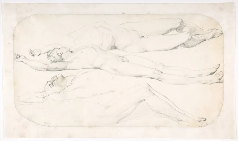 Studies for the Cadaver of Acron by Jean Auguste Dominique Ingres