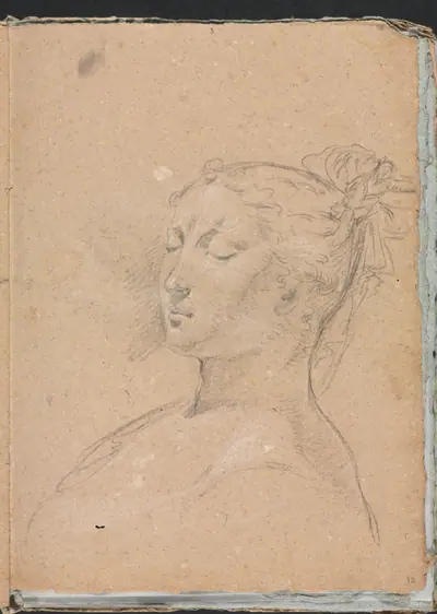 Verona Sketchbook: Woman with closed eyes (page 15)