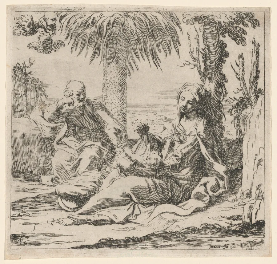 Rest on the Flight into Egypt by Elisabetta Sirani