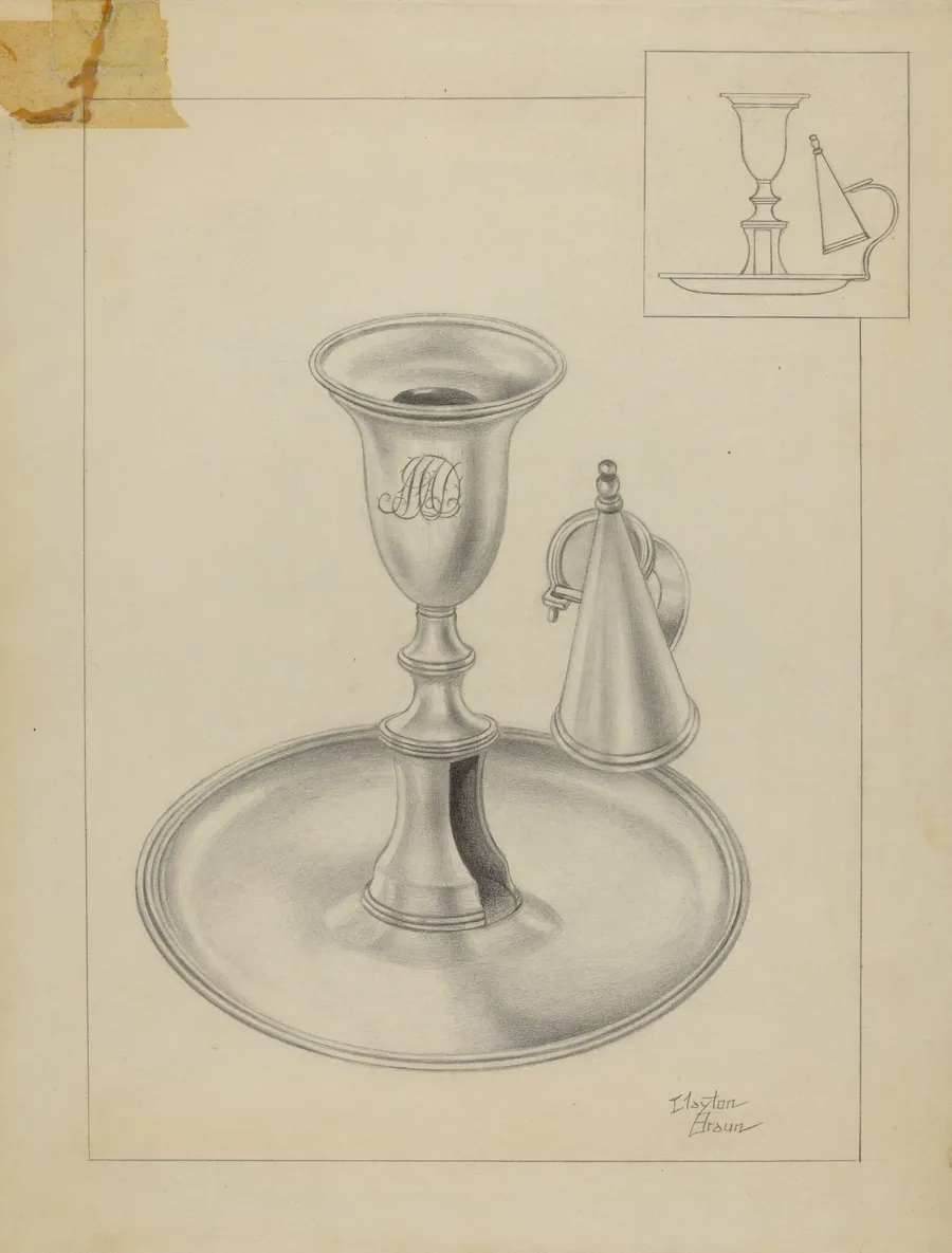 Silver Candlestick Holder by Clayton Braun