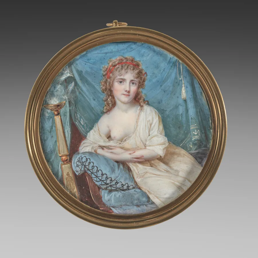Portrait of a Woman Reclining on a Sofa by Jean-Antoine Laurent